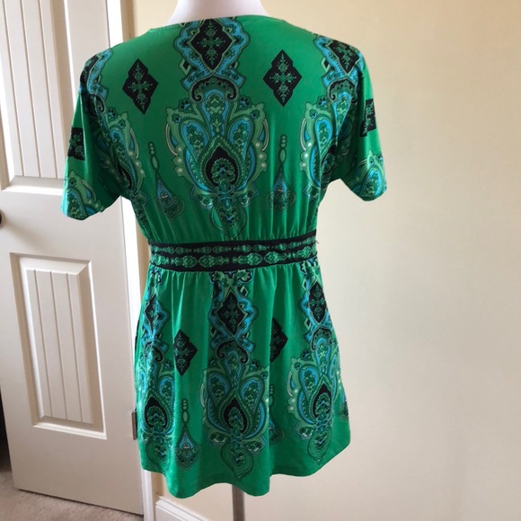 INC-Green kimono top - Picture 3 of 3